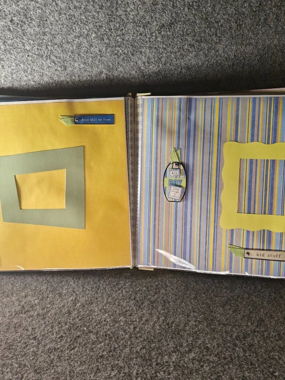 Pre‑Designed 9x8 Scrapbook Album Memory Book Baby Boy Theme NEW